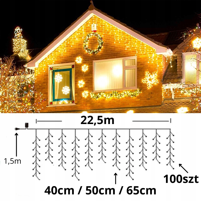 SOPLE LED 500 LAMPKI CIEPŁE WISZĄCE 24M ZEWNĘTRZNE WEWNĘTRZNE EFEKT FLASH