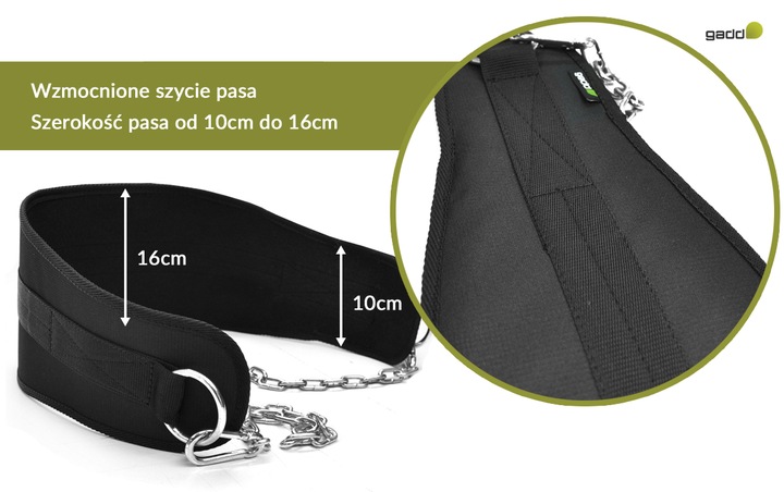 Ergonomic Dip Belt Pas obciążeniowy