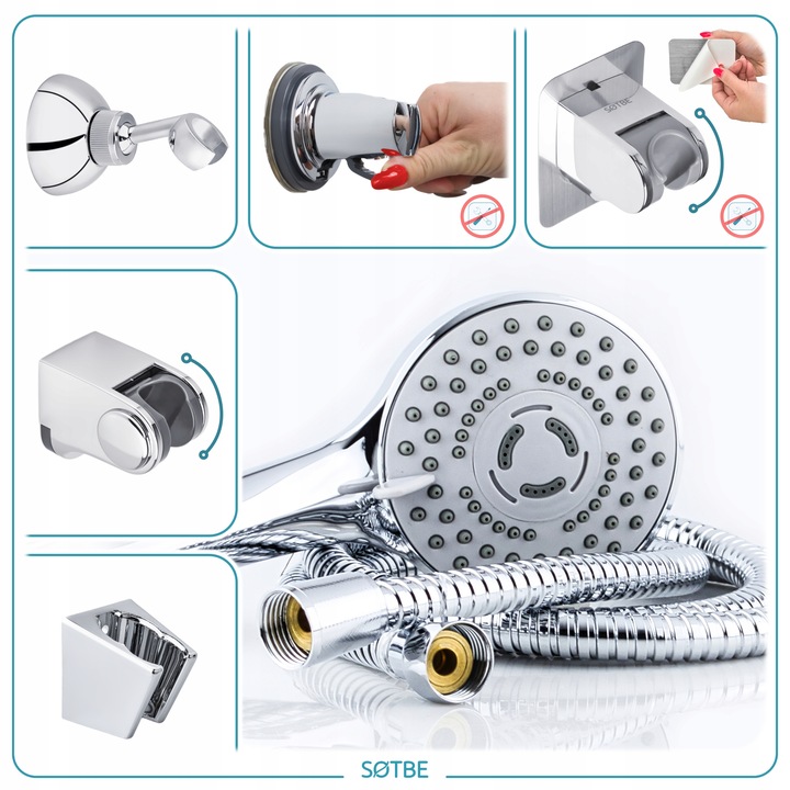 Prysznicowa słuchawka 3 funkcje Anti calc Wodooszczędna Wysokie ciśnienie