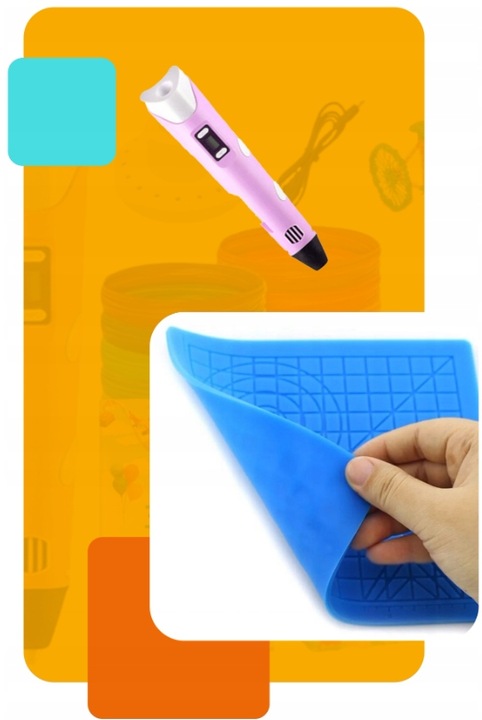 DŁUGOPIS 3D DRUKARKA 3D DLA DZIECI RÓŻOWY + WKŁAD 310m + MATA + SZABLONY