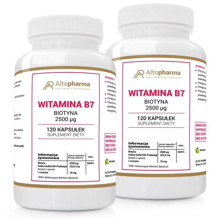 WITAMINA B7 (H) BIOTYNA 2500ug WEGE 2x120 kap