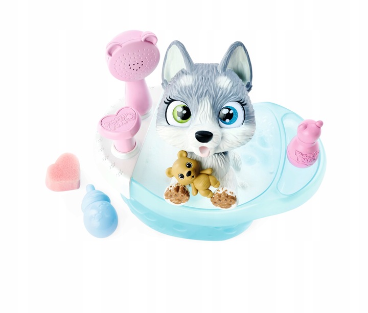 PAMPER PETZ INTERAKTYWNY PIESEK HUSKY PIJE SIKA ZESTAW Z WANNĄ I PRYSZNICEM