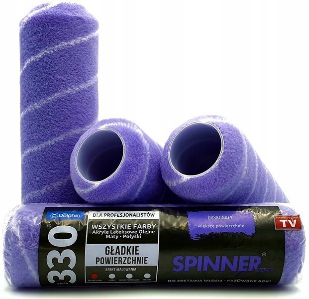 ZESTAW BLUE DOLPHIN SERIA 330 4x Wałek Spinner 25cm 9mm Uchwyt dr25