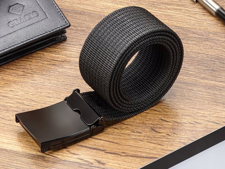 Pasek Parciany do Spodni Szeroki Czarny Gracio 95cm