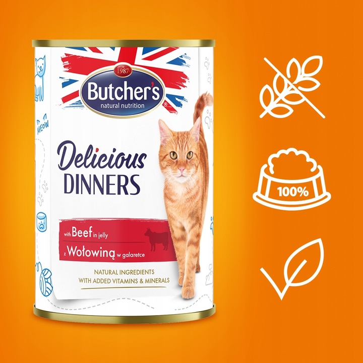 Butcher's mokra karma dla kota Delicious Dinners 40x400g mix