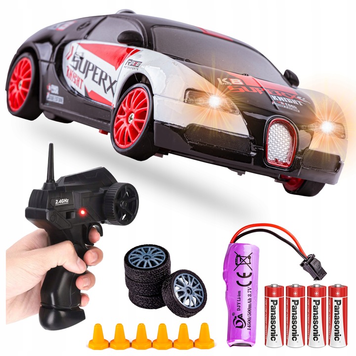 ZESTAW Samochód zdalnie STEROWANY DRIFT RC Auto na PILOTA do DRIFTU 4x4