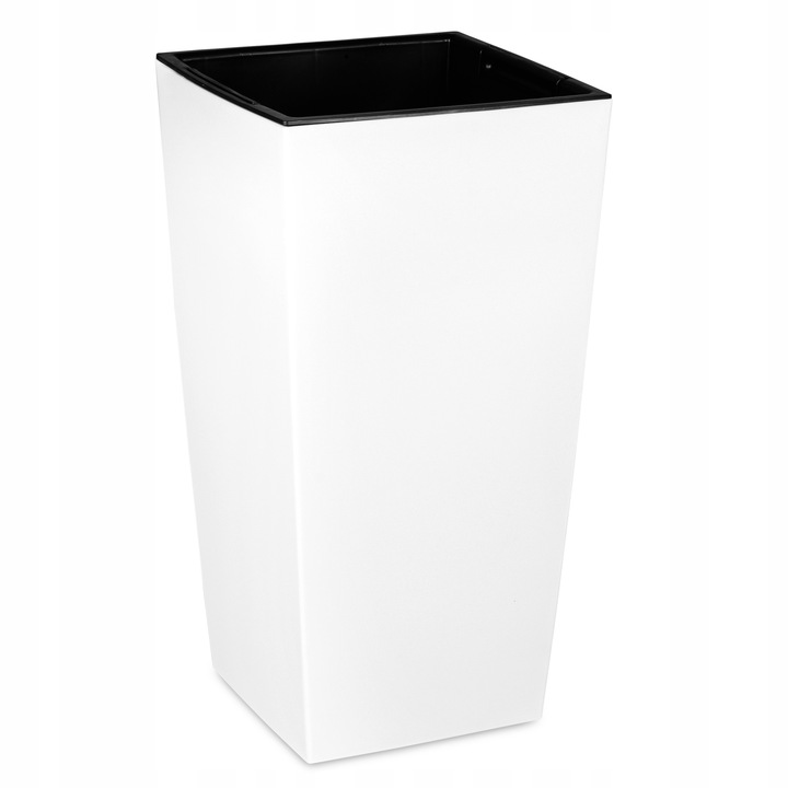 ZESTAW 3X DONICZKI DONICE BIAŁE MATOWE OGRODOWE KWIETNIK STOJĄCY Z WKŁADAMI