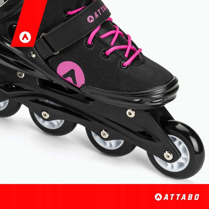 Rolki damskie ATTABO Cyclone 38 Czarne Rekreacyjne ABEC-7 Koła 76mm 82A PU