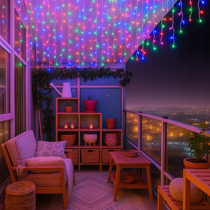 Lampki LED 1000 Kurtyna Świetlna Sople ZEWNĘTRZNE Girlanda multikolor