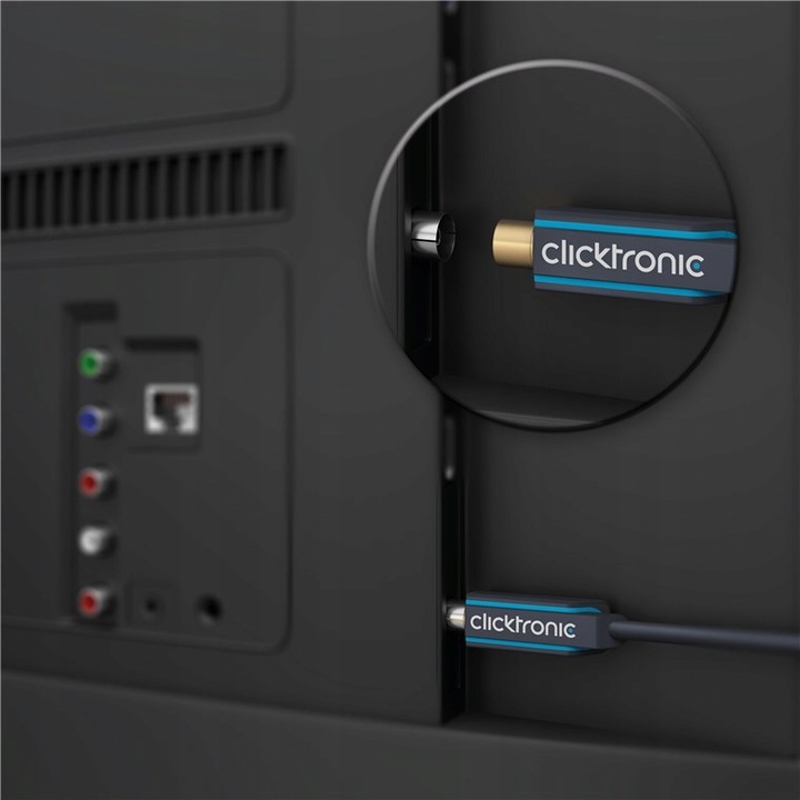 CLICKTRONIC Przyłącze TV IEC kabel MIEDŹ CU 3m