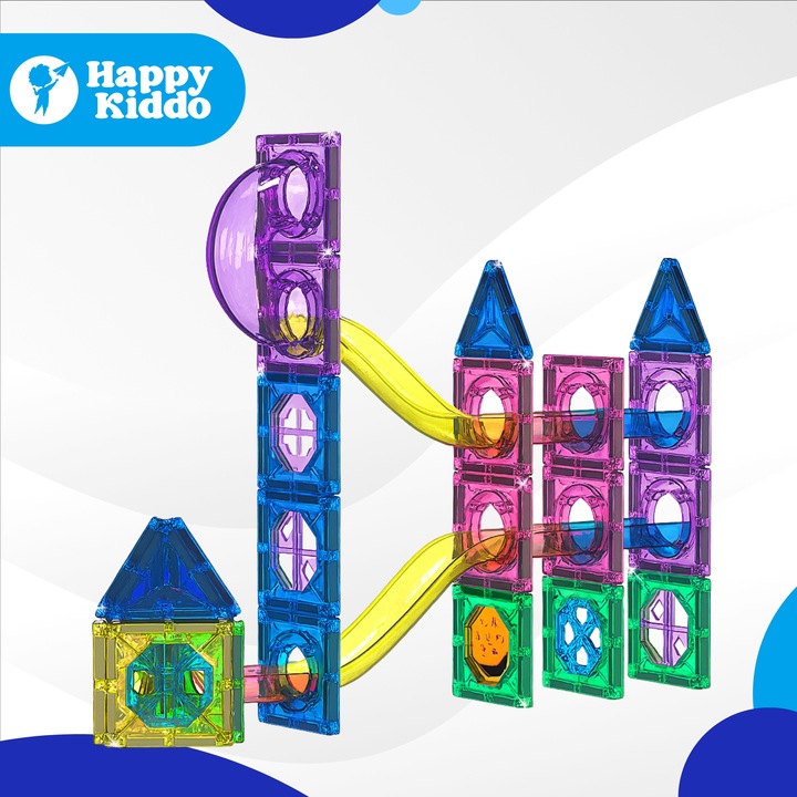 Klocki magnetyczne tor kulkowy kulodrom konstrukcyjne konstrukcyjne 100 ele