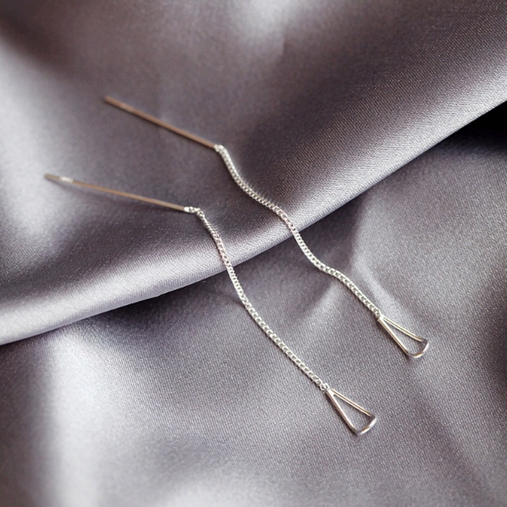 KOLCZYKI SREBRNE Przeciągane Wiszące proste