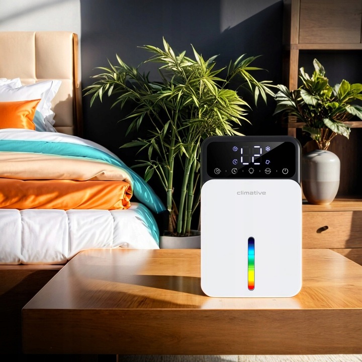 Cichy osuszacz LUXE 1200ml UV + LED wydajny pochłaniacz wilgoci do domu