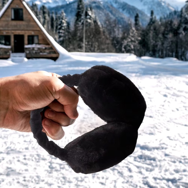 Nauszniki jesienne zimowe ciepłe ochronne puchate pluszowe na uszy opaska