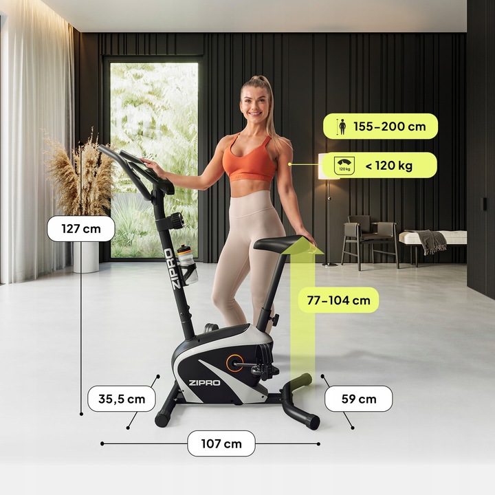 ROWER STACJONARNY rowerek MAGNETYCZNY Treningowy Domowy LCD - BEAT ZIPRO