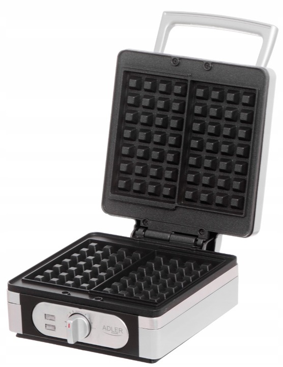 GOFROWNICA XXL 2000W,Limitowana Seria Silver Adler,DUŻA MOC, 2 DUŻE Gofry