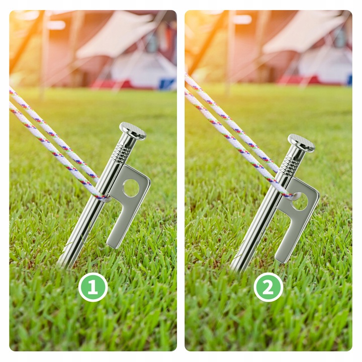 kotwy do trampoliny Solidne kotwa do ziemi 9mm 30cm 8szt z workiem srebrny