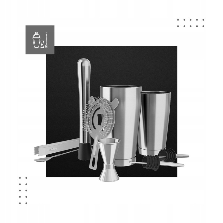 Zestaw barmański do drinków SHAKER Mark Adler Shake 3.0 STAL NIERDZEWNA