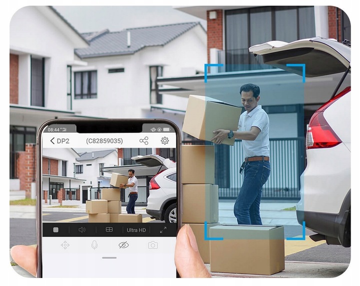 WIZJER ELEKTRONICZNY DO DRZWI JUDASZ CS-DP2 2K 3MPX PANEL DOTYKOWY EKRAN