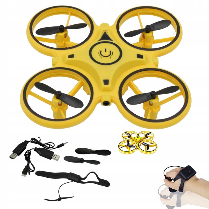 DRON ZDALNIE STEROWANY RĘKĄ GESTEM UFO LED ZABAWKA DLA DZIECI PREZENT