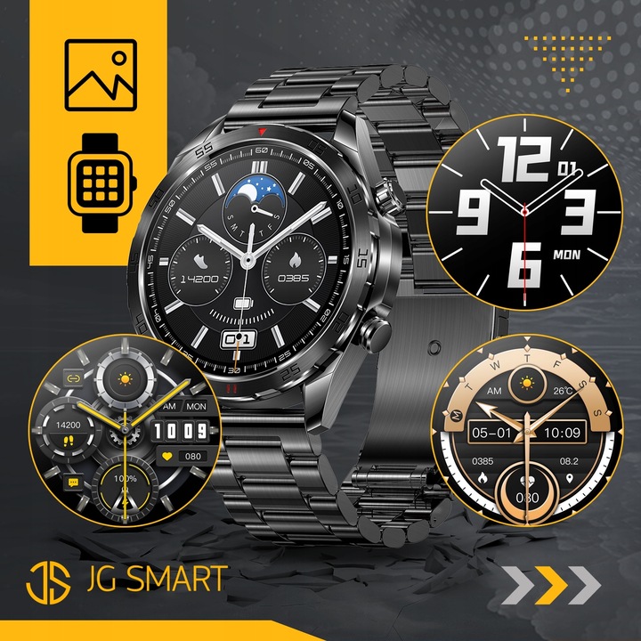 SMARTWATCH MĘSKI ZEGAREK EKG FUNKCJA POMIARU CUKRU AMOLED CIŚNIENIE ROZMOWY