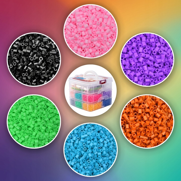 KORALIKI do PRASOWANIA ZESTAW 9000 szt DLA DZIECI SZABLONY WALIZKA PREZENT