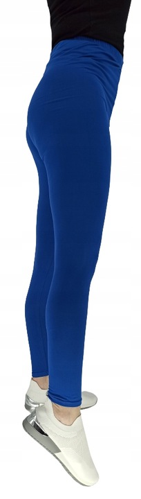 Leginsy długie damskie niebieskie bambusowe 4XL