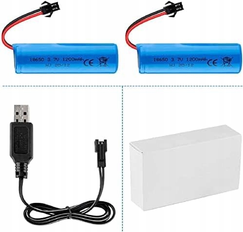 Baterie 3.7 V 1200 mAh USB Ładowanie SM-2P Wtyczka, kompatybilna z DE45