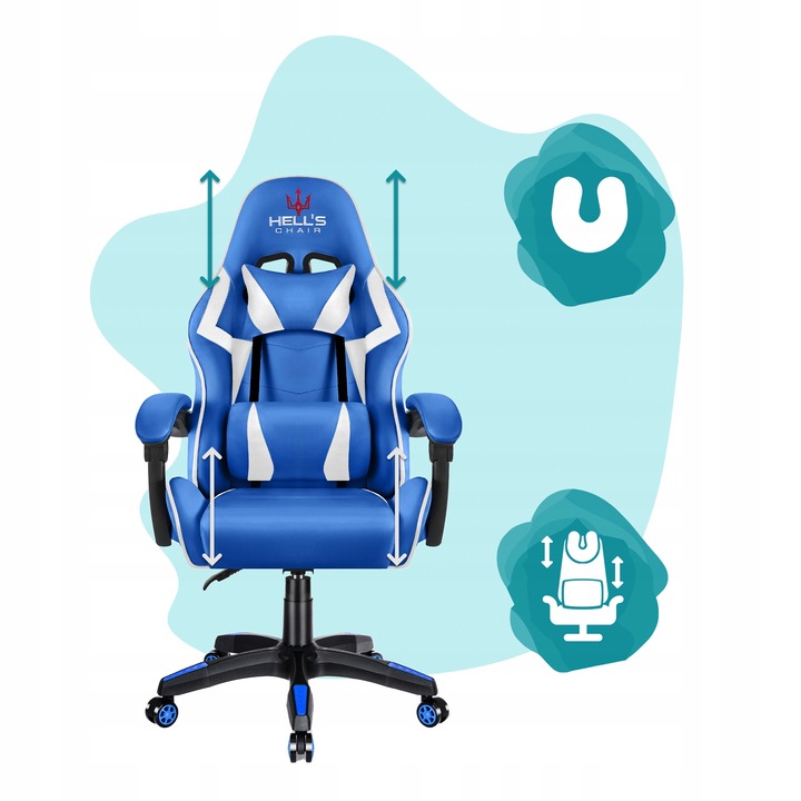 FOTEL GAMINGOWY DLA GRACZA BIUROWY HELL'S