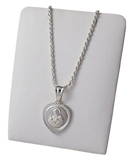 Łańcuszek Srebrny Damski Corda z Medalikiem Serduszko pr 925 Grawer Gratis