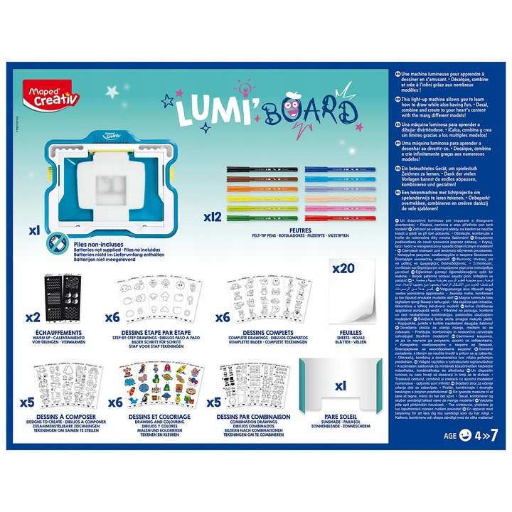 Tablica Podświetlana LED Lumi Board + Zestaw 13 szt. Harry Potter GRATIS 4+