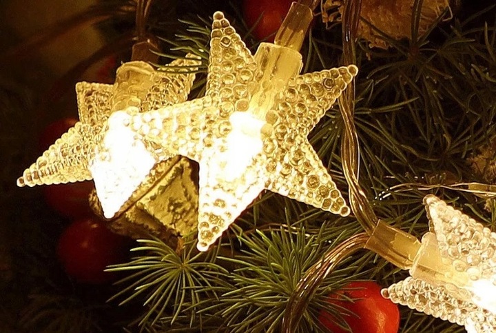 LAMPKI LED ŁAŃCUCH GWIAZDKI ŚWIĄTECZNE CHOINKOWE WESELE 10m 100LED