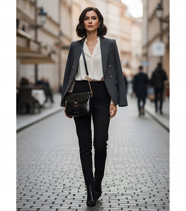 Monnari Torebka Kuferek Listonoszka Czarny Kroko Łódka Czarna PREMIUM