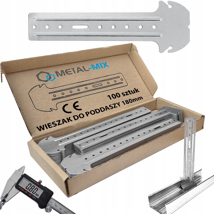 WIESZAK KOTWOWY DO PODDASZY 18cm 180mm GRZYBEK DO PROFILI CD60 100sztuk