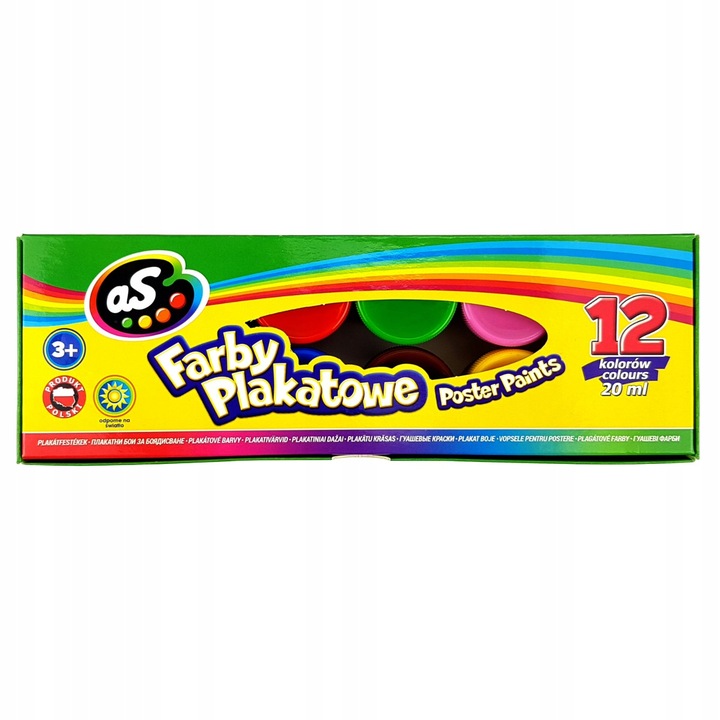 AS Farby plakatowe 12 kolorów - 20 ml