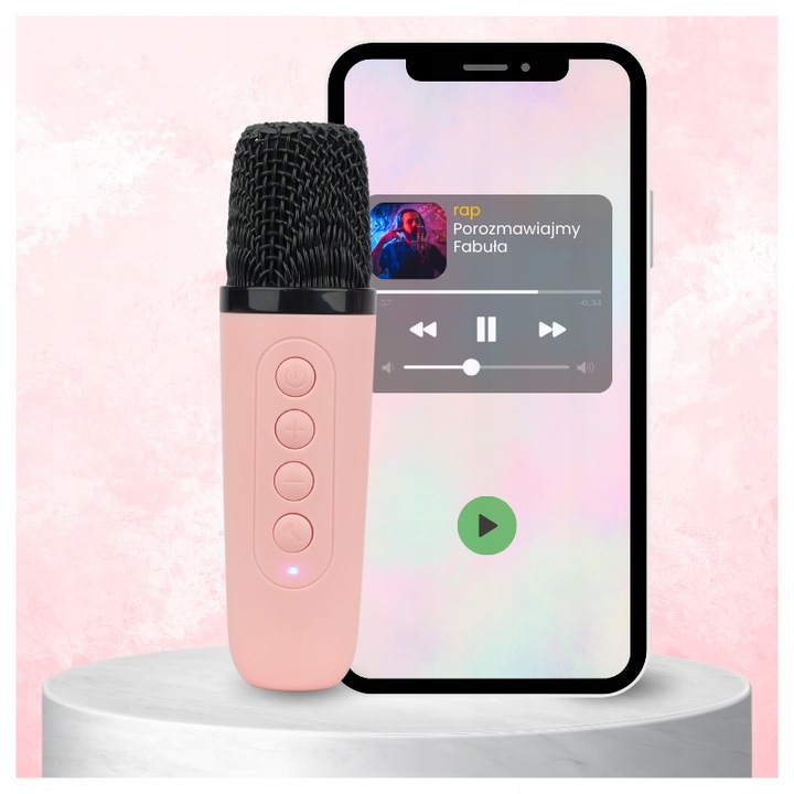 BEZPRZEWODOWY ZESTAW DO KARAOKE DLA DZIECI BLUETOOTH GŁOŚNIK + 2 MIKROFONY