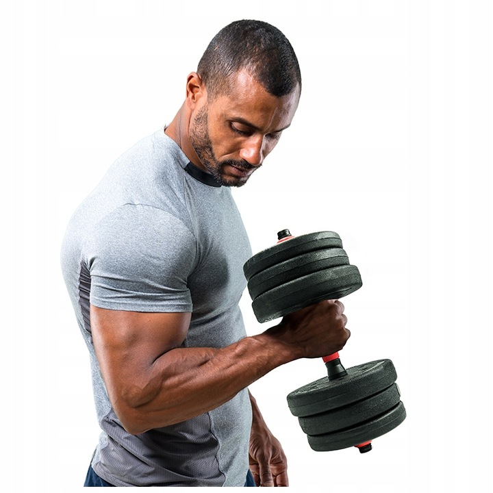 HANTLE REGULOWANE ZESTAW HANTLE DO ĆWICZEŃ 2x10KG 20KG SZTANGA + GRYFY