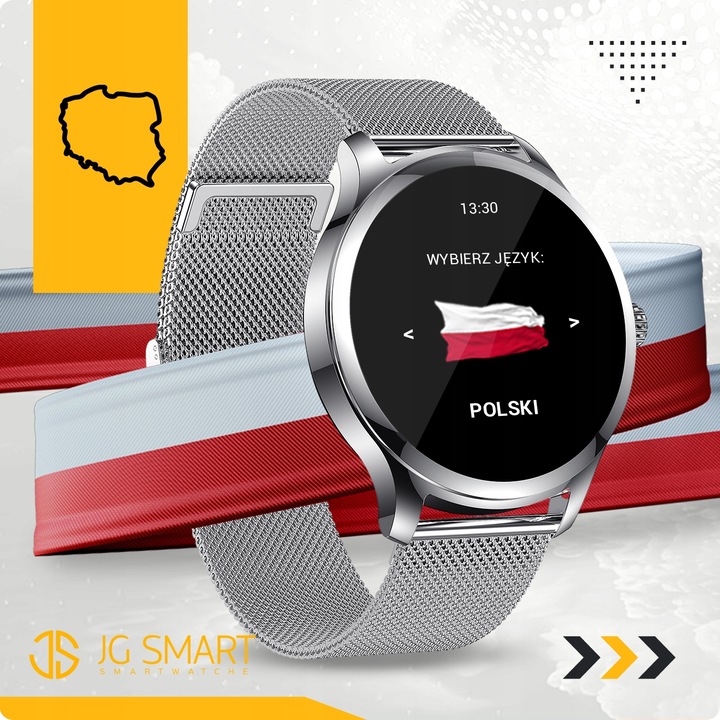 SMARTWATCH DAMSKI DLA KOBIETY MENU PL ROZMOWY SMART WATCH SREBRNY 2 PASKI