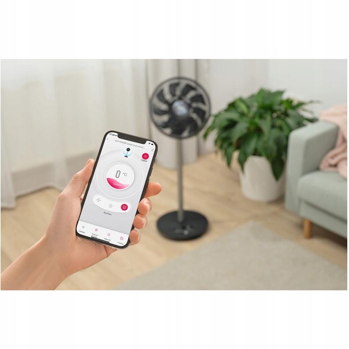 Wentylator podłogowy 3D Sencor SFN 3040BK 30cm z pilotem i aplikacją cichy