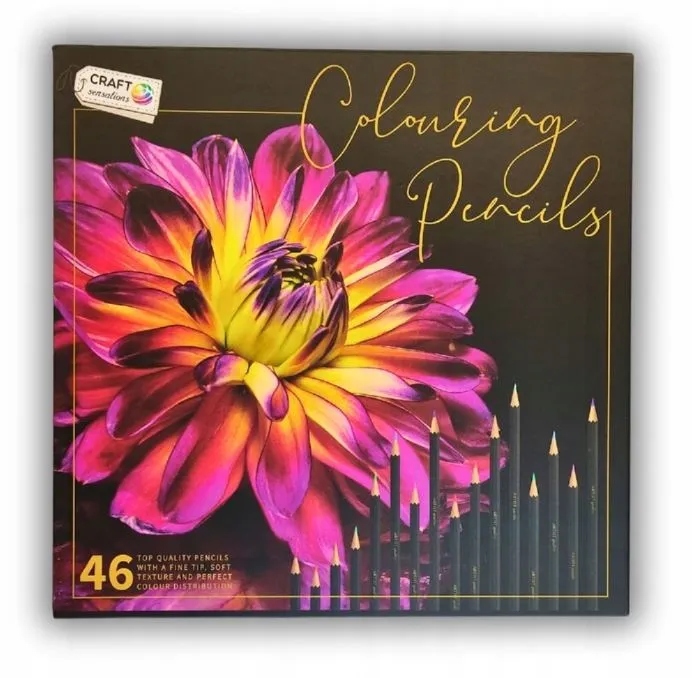 KREDKI OŁÓWKOWE PROFESJONALNE MIĘKKIE DO RYSOWANIA ZESTAW KREDEK 46 W ETUI