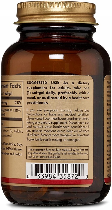 SOLGAR Witamina D3 10000 IU 120 Kapsułek Softgels 250mcg