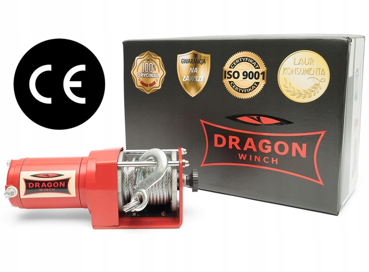 1,1T WYCIĄGARKA DRAGON 12V ELEKTRYCZNA WCIĄGARKA linowa pługa quada +pilot