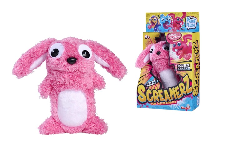 SIMBA SCREAMERZ HASE interaktywna maskotka rozbawiacz różowy króliczek