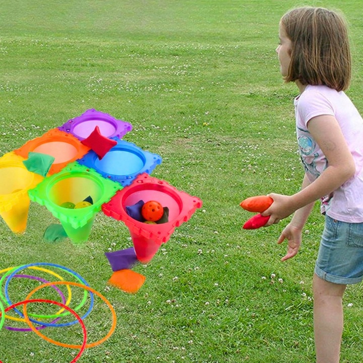 GRA ZRĘCZNOŚCIOWA RZUT DO CELU 3w1 PACHOŁKI OBRĘCZE WORECZKI 30 ELE WOOPIE