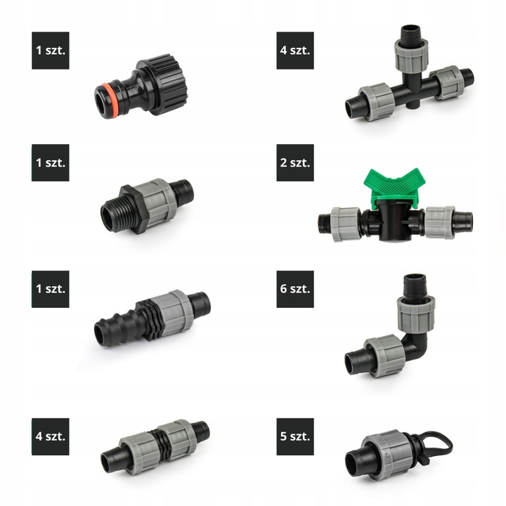 Taśma kroplująca + akcesoria 24 el. NAWADNIANIE KROPELKOWE wąż przewód 100m
