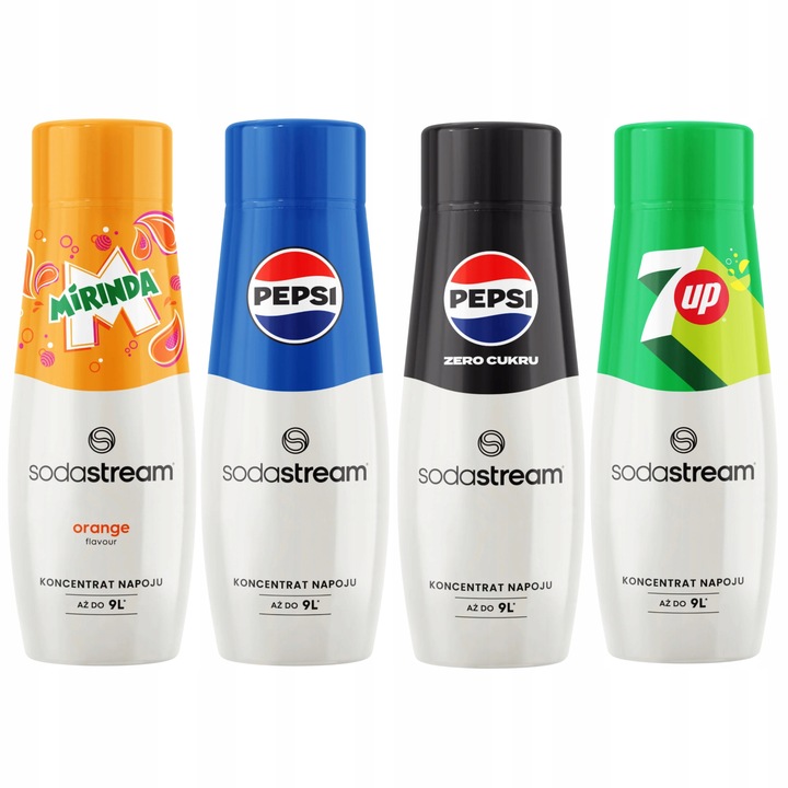 Saturator Sodastream Terra + 2 butelki + 4 syropy Pepsi 7Up Mirinda Pep Max