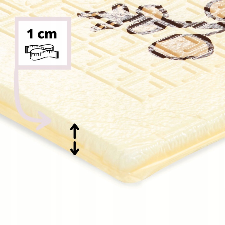 MamaBrum dwustronna składana mata piankowa dywan 120x180x1 Boho/Beż R17