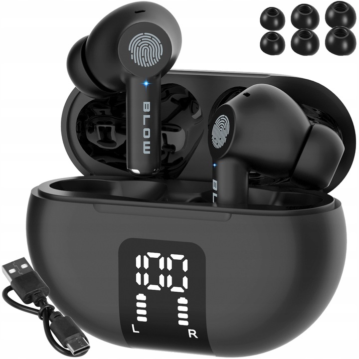 SŁUCHAWKI BEZPRZEWODOWE DOUSZNE BLUETOOTH ANC MIKROFON GAMINGOWE POWERBANK