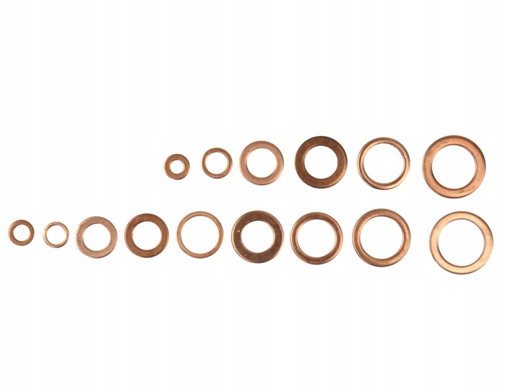 ZESTAW PODKŁADEK MIEDZIANYCH PODKŁADKI MIEDZIANE 150 SZT ZESTAW