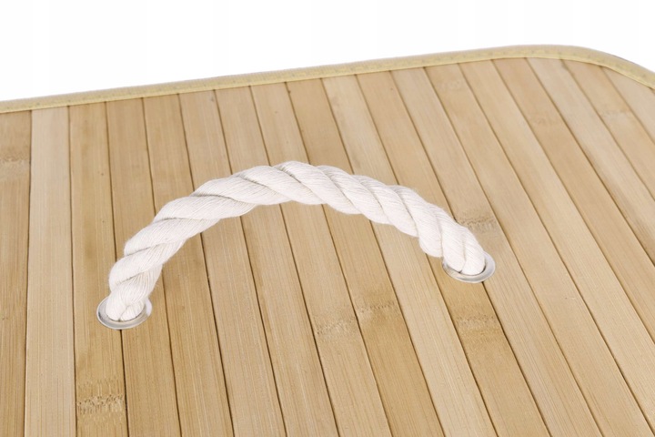 KOSZ NA PRANIE BIELIZNĘ ZABAWKI Z BAMBUSA DREWNIANY POJEMNIK KUFER 80L